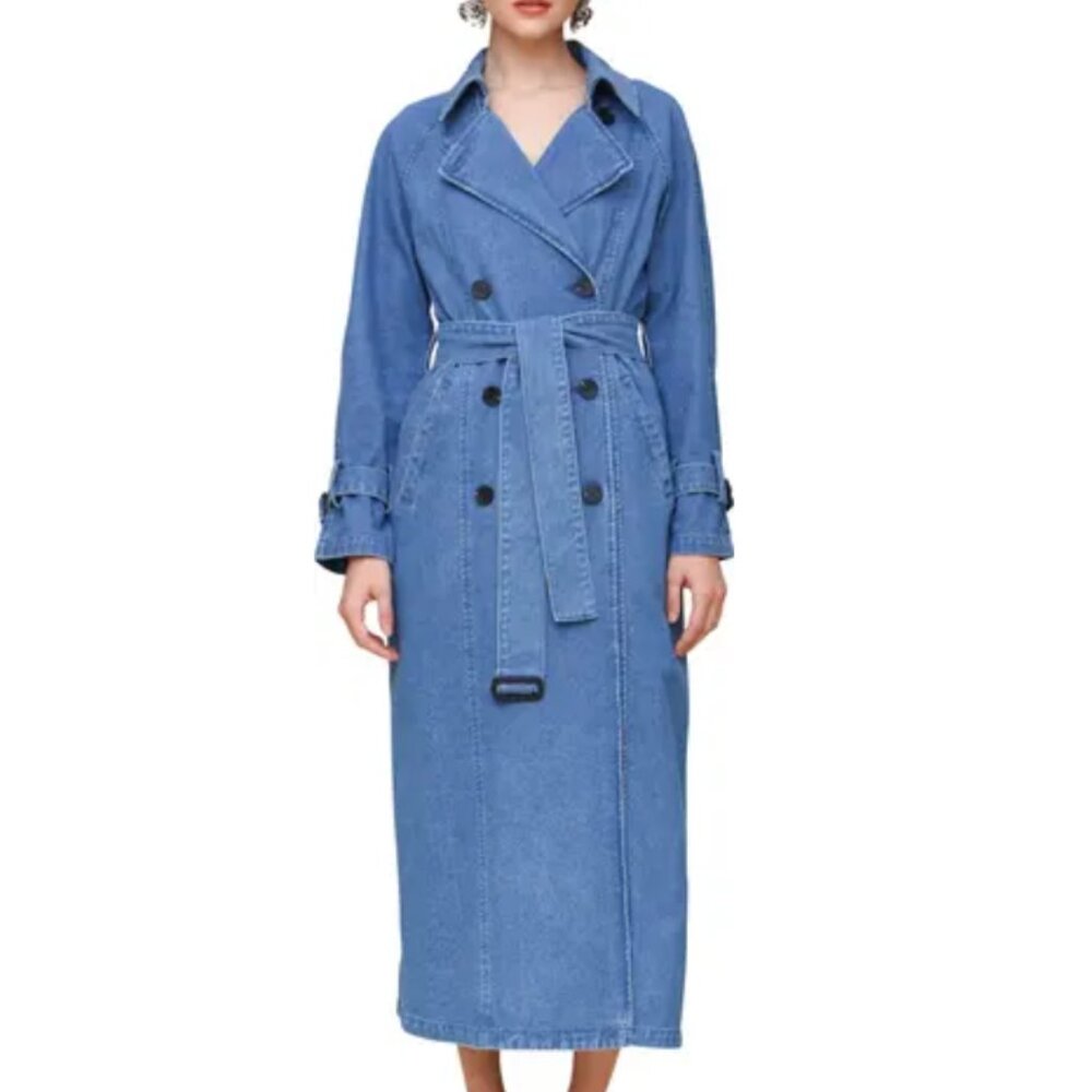 Avec Les Filles Denim Trench Coat Small